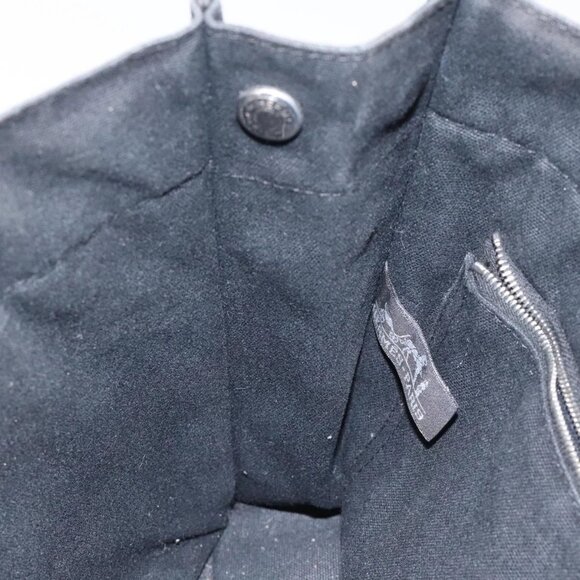 HERMES Fourre Tout PM Hand Bag Canvas Black Silver Auth bs24474 - Picture 12 of 16